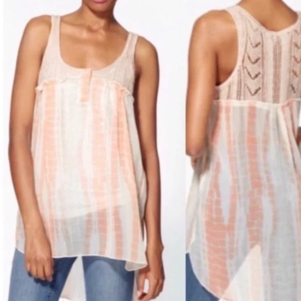 Free People Susquehanna Crochet Sheer Sleeveless Blouse